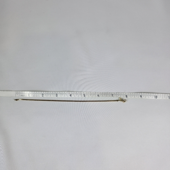 Women's Yellow Gold Plated Chain Bracelet 14KGE 8" Length Signed S. LIND - Picture 3 of 5